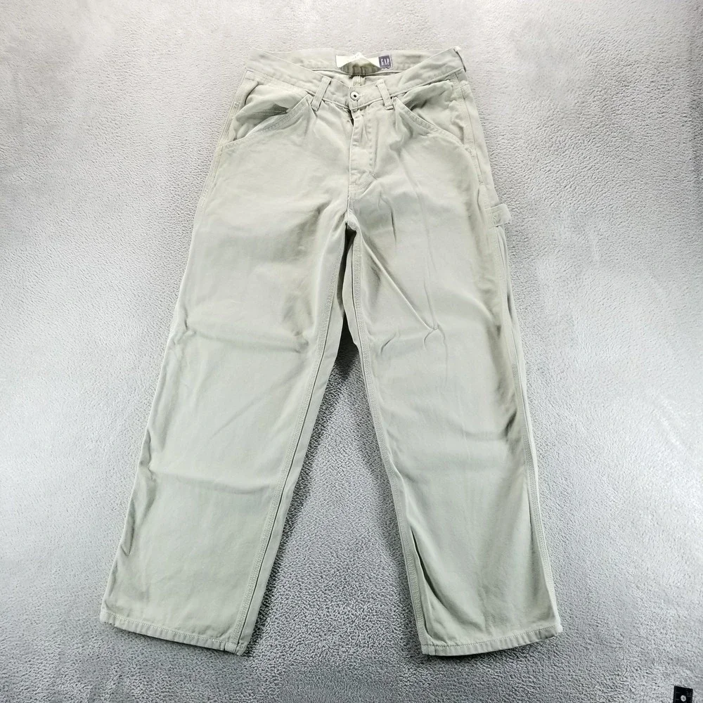 VTG Gap Pants Mens 32x30‎ Green Carpenter Relaxed Straight Canvas Workwear Y2K